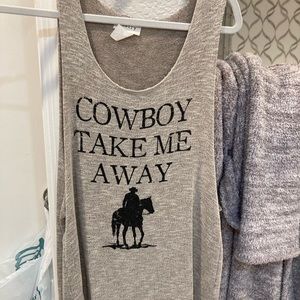 Poetry cowboy take me away tank top